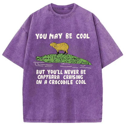 Tokyocanvas Cool Capybara Funny Washed T-Shirt