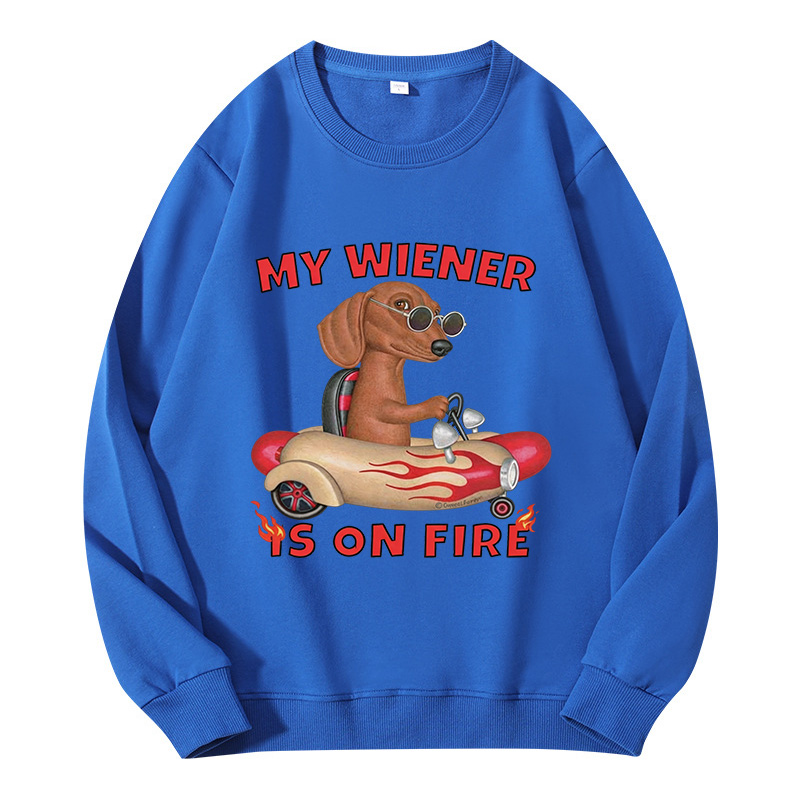 Tokyocanvas My Wiener Is On Fire Funny Dog Classic Sweatshirt