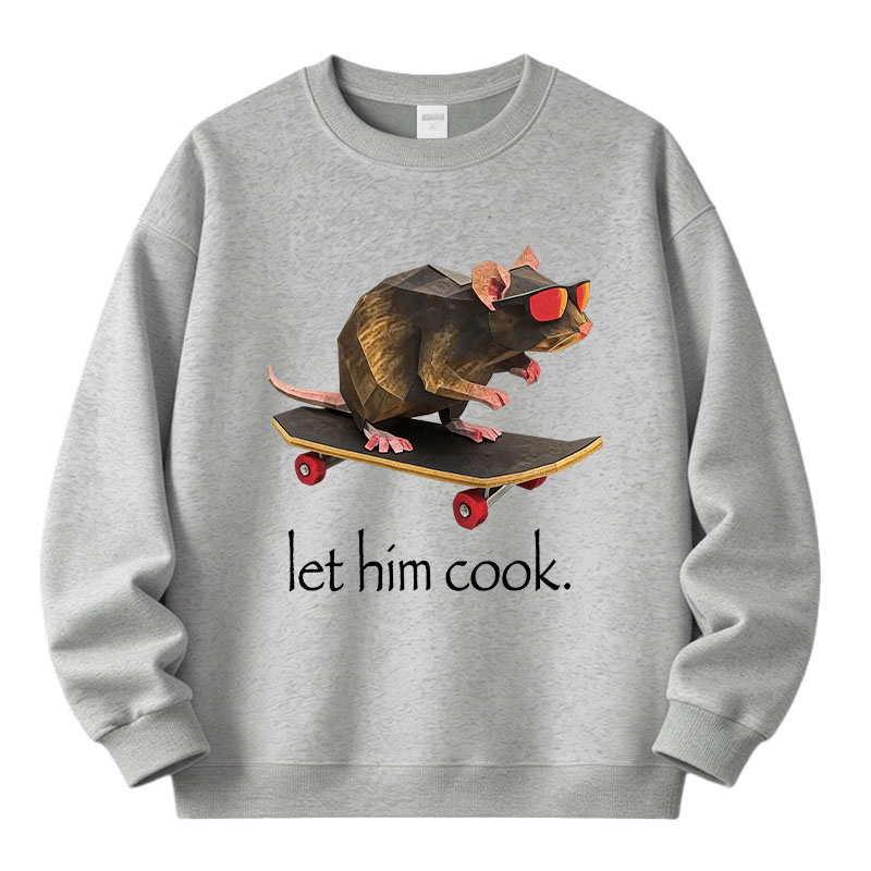 Tokyocanvas Rat Skateboard Cook Fleece Lined Sweatshirt