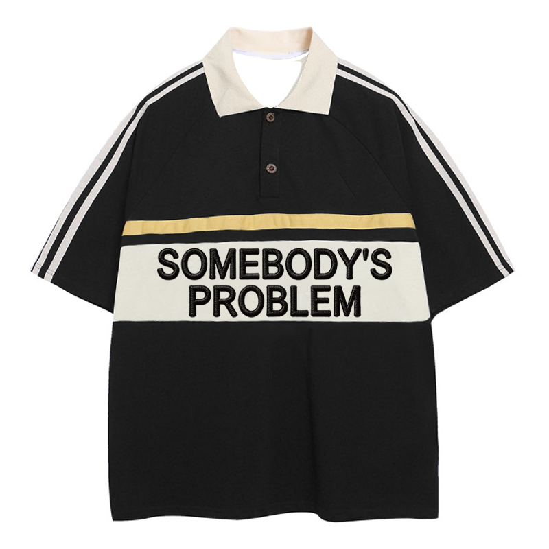 Tokyocanvas Somebody's Problem Polo Embroidered T-Shirt