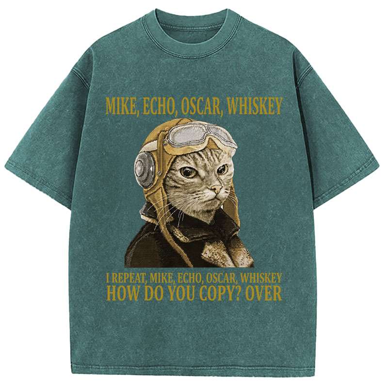 Tokyocanvas M.E.O.W. Mike Echo Oscar Whiskey Washed T-Shirt