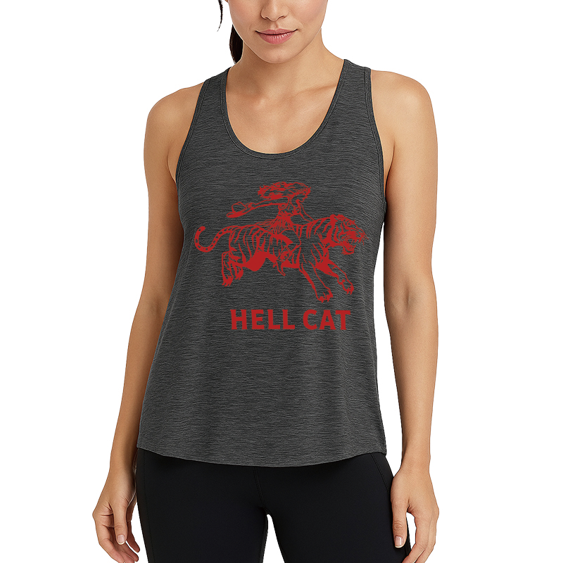 Tokyocanvas Retro Cowgirl Hell Cat Fitness Tank