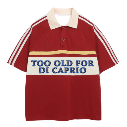 Tokyocanvas Too Old For DiCaprio Polo Embroidered T-Shirt