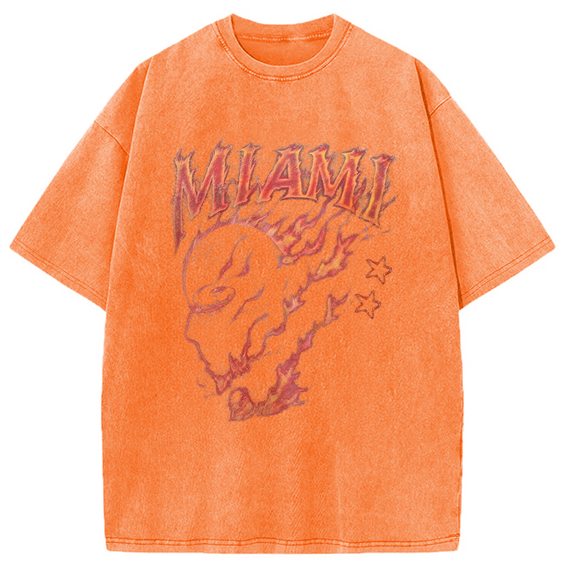 Tokyocanvas Miami Flame Ninja Washed T-Shirt