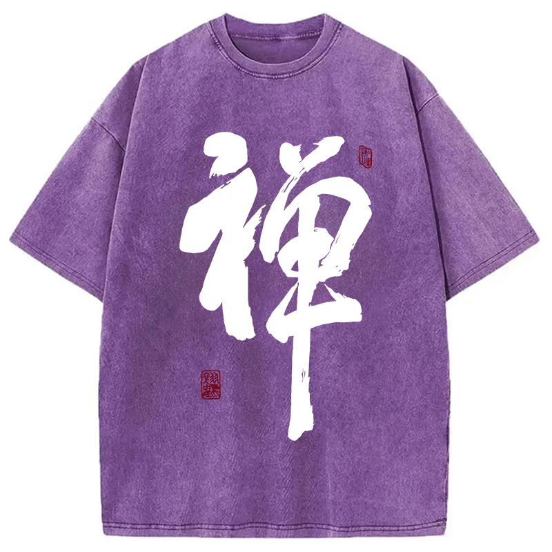Tokyocanvas Japanese Zen Kanji Washed T-Shirt