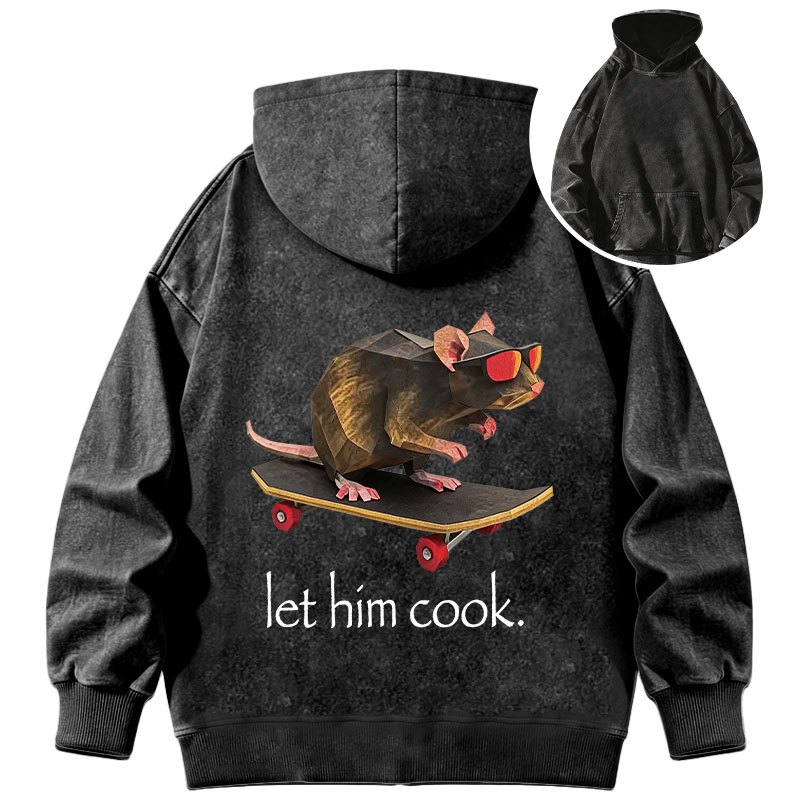 Tokyocanvas Rat Skateboard Cook Washed Hoodie