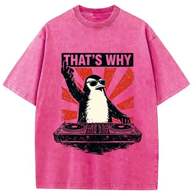 Tokyocanvas That's Why Penguin DJ Washed T-Shirt