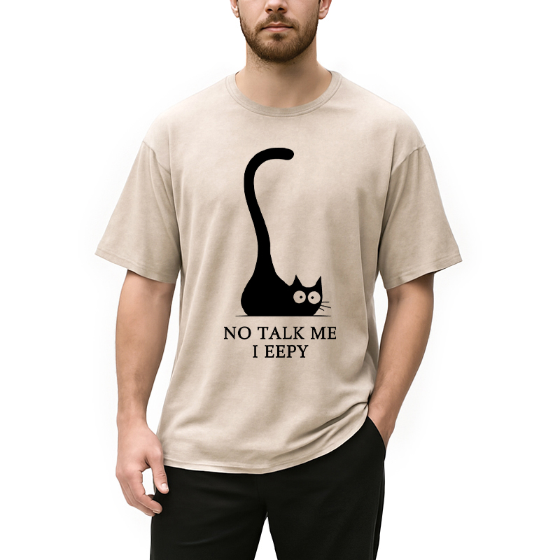 Tokyocanvas Cat Who Doesn't Want To Talk Washed T-Shirt