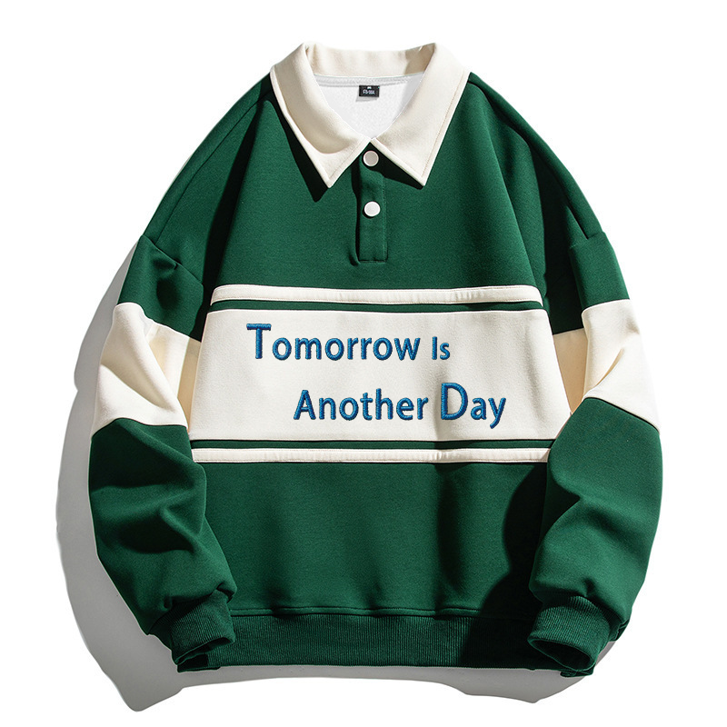 Tokyocanvas Tomorrow Is Another Day Polo Embroidered Sweatshirt
