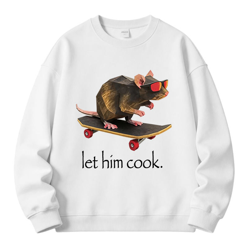 Tokyocanvas Rat Skateboard Cook Fleece Lined Sweatshirt