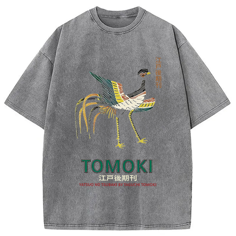 Tokyocanvas Japanese Divine Bird Washed T-Shirt