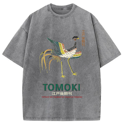 Tokyocanvas Japanese Divine Bird Washed T-Shirt