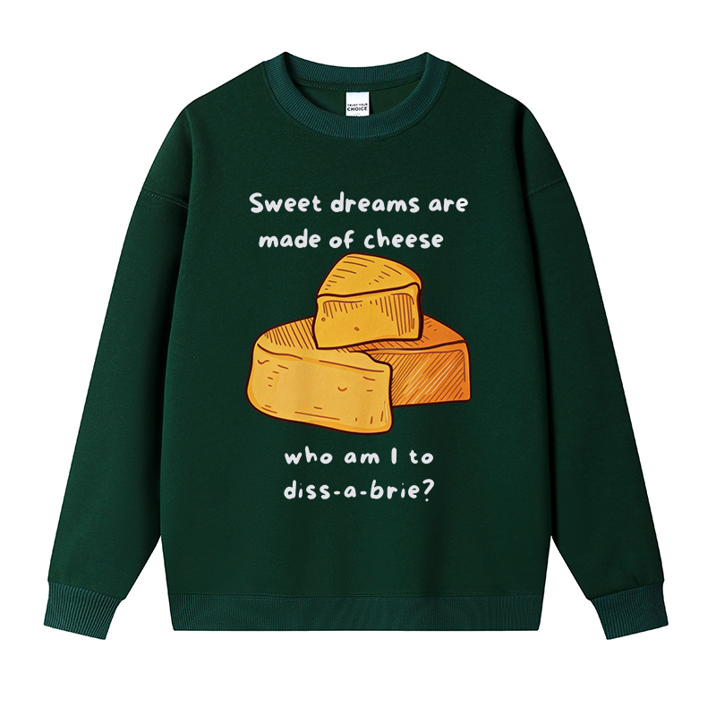 Tokyocanvas Funny Cheese Music Fleece Lined Sweatshirt