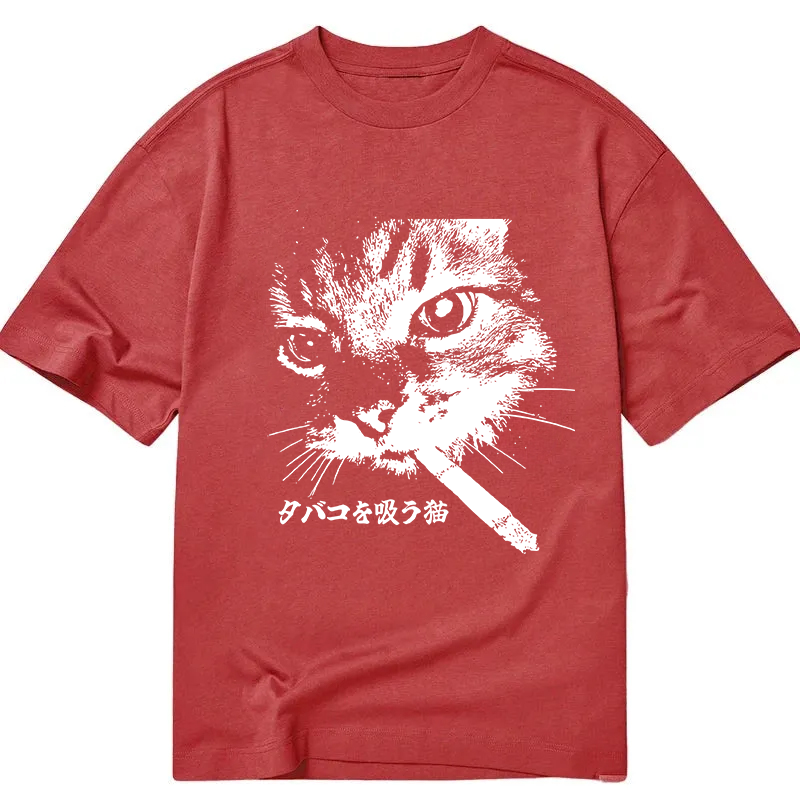 Tokyocanvas Retro Cat Smoking Classic T-Shirt