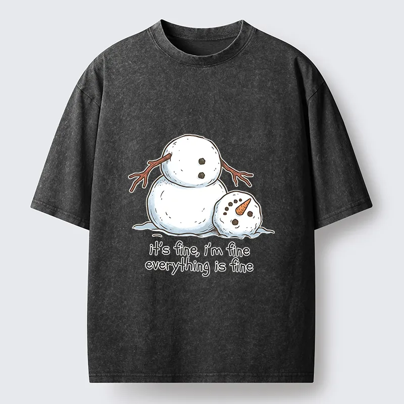 Tokyocanvas A Snowman In A Tight Spot Washed T-Shirt