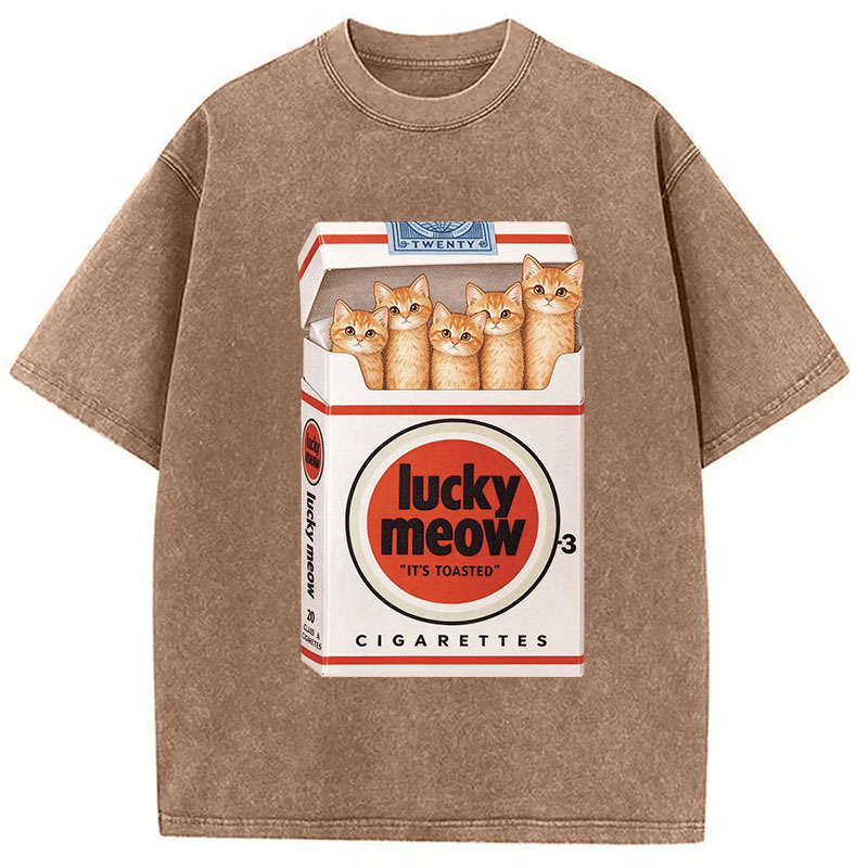 Tokyocanvas Lucky Meow Washed T-Shirt