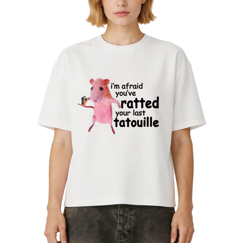 Tokyocanvas Funny Pink Rat Meme Boxy T-shirt