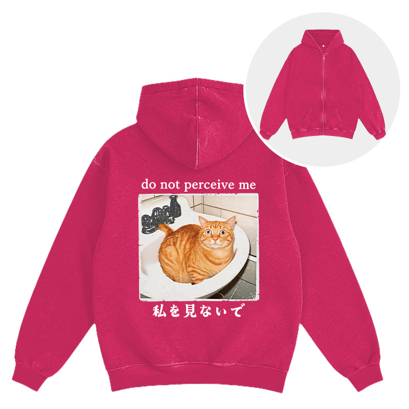 Tokyocanvas Do Not Perceive Me Washed Zip Hoodie
