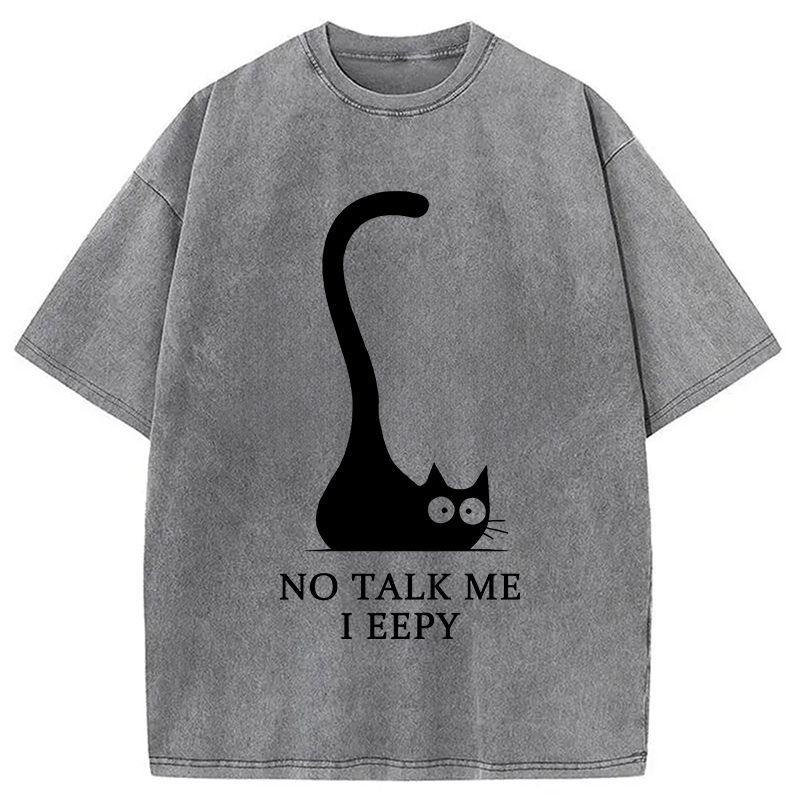 Tokyocanvas Cat Who Doesn't Want To Talk Washed T-Shirt