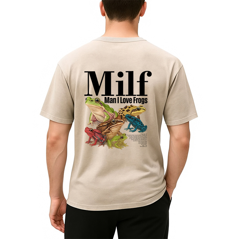 Tokyocanvas Man I Love Frogs Meme Back Washed T-Shirt