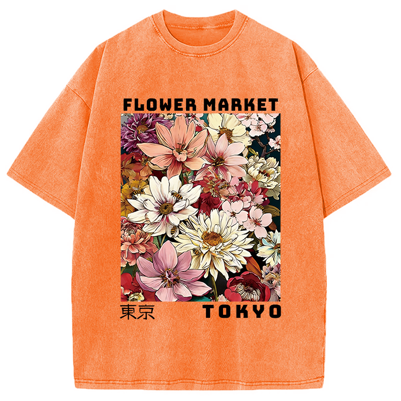 Tokyocanvas Tokyo Flower Market Washed T-Shirt