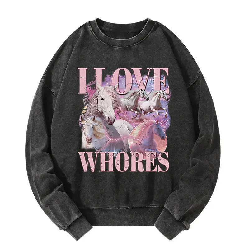 Tokyocanvas I Love Whores Vintage Washed Sweatshirt