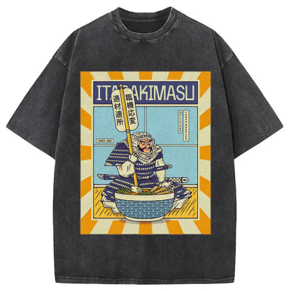 Tokyocanvas Ramen Temple Washed T-Shirt