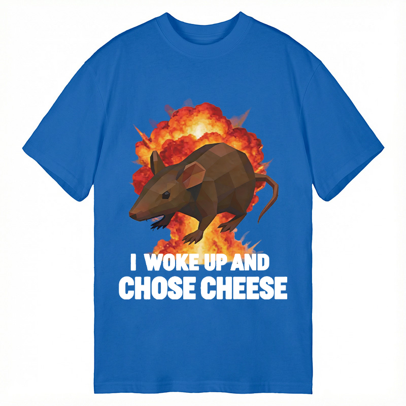 Tokyocanvas Woke Up and Chose Cheese Funny Rat Meme Classic T-Shirt
