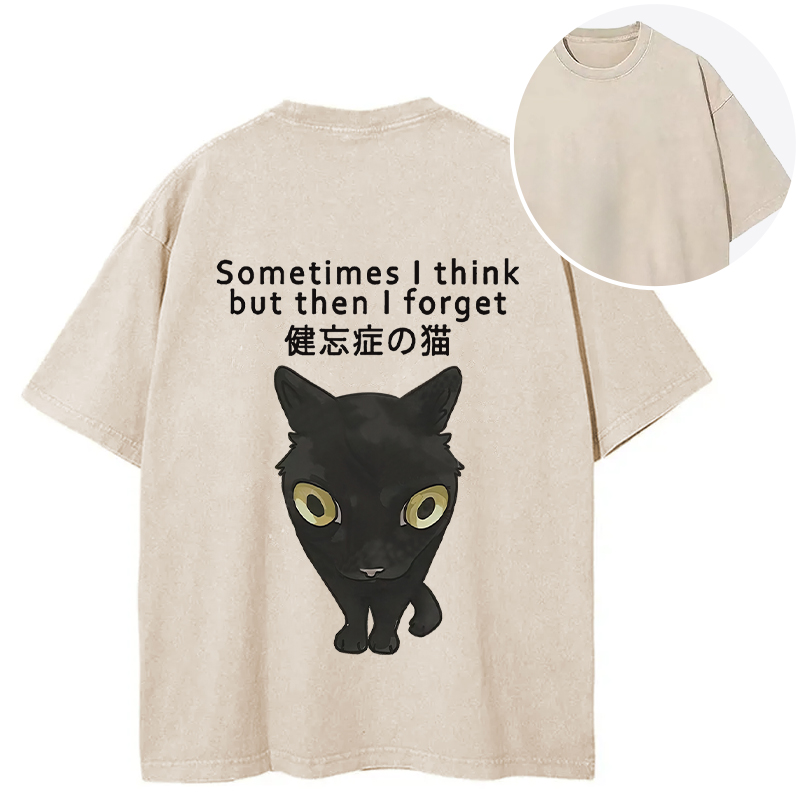 Tokyocanvas Amnesiac Cat Back Washed T-Shirt