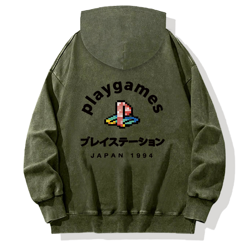 Tokyocanvas Play Games Japan Back Washed Hoodie
