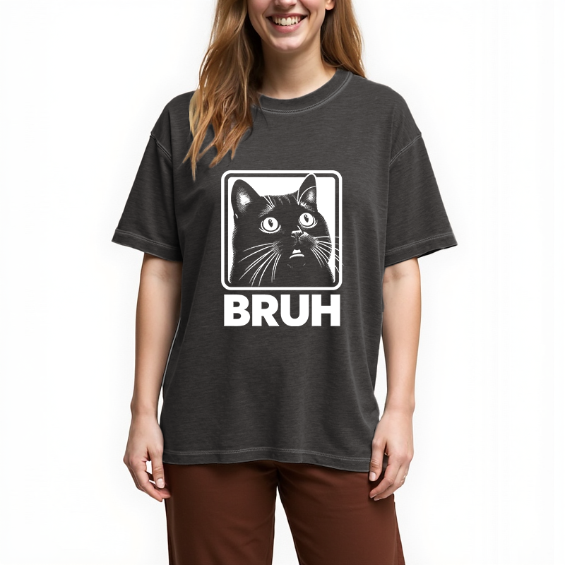 Tokyocanvas BRUH Cat Gradient Washed T-Shirt