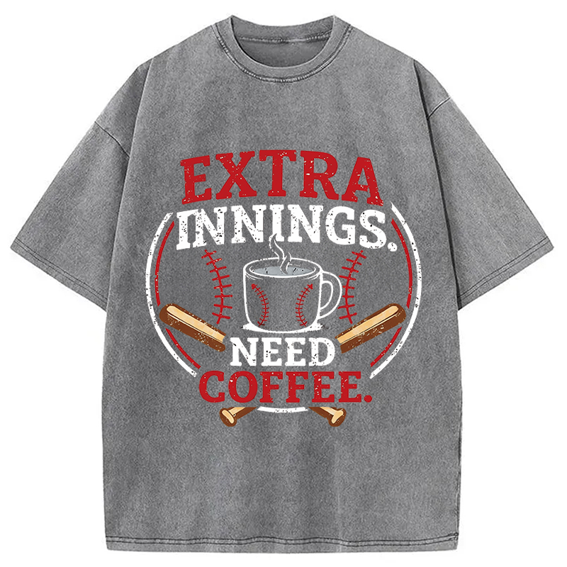 Tokyocanvas Extra Innings, Need Coffee Washed T-Shirt