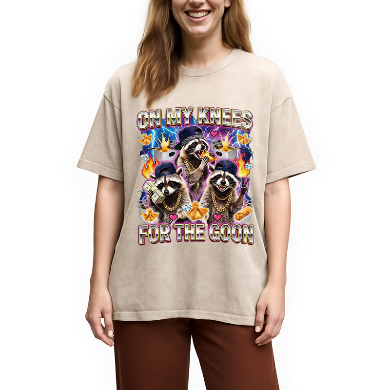 Tokyocanvas On My Knees Meme Washed T-Shirt