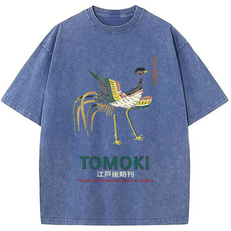 Tokyocanvas Japanese Divine Bird Washed T-Shirt