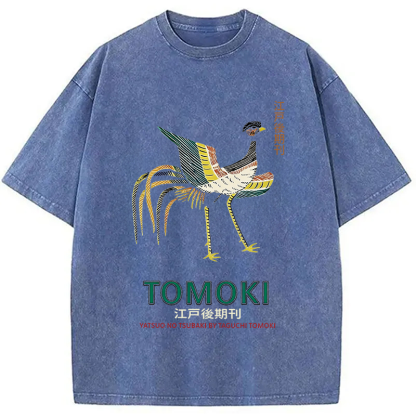 Tokyocanvas Japanese Divine Bird Washed T-Shirt