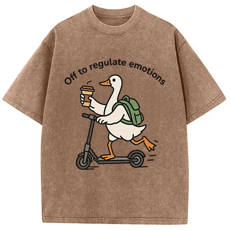 Tokyocanvas Off To Regulate Emotions Washed T-Shirt