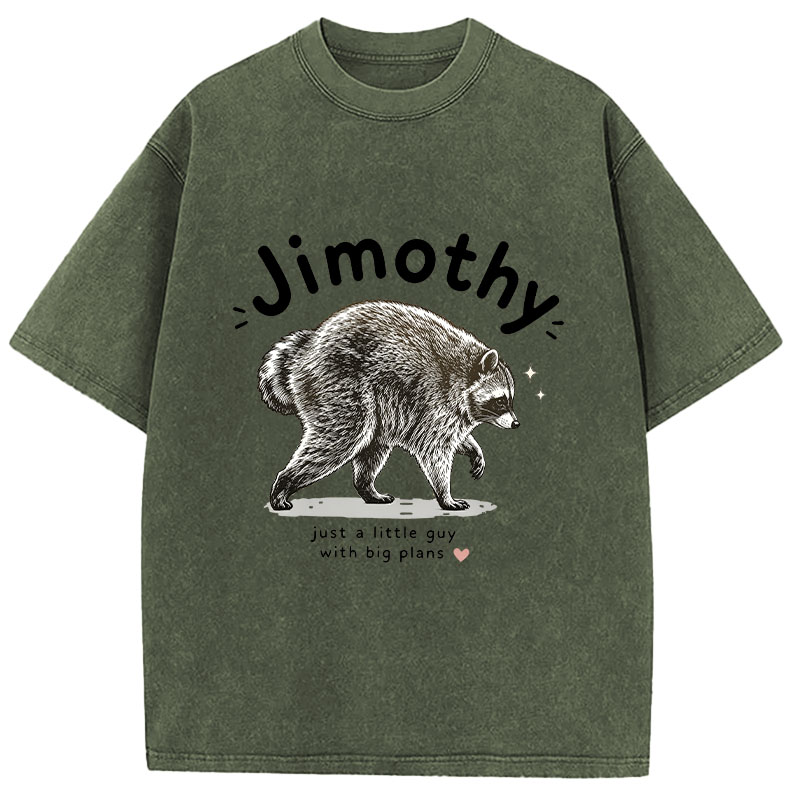 Tokyocanvas Jimothy Just A Little Guy With Big Plans Washed T-Shirt