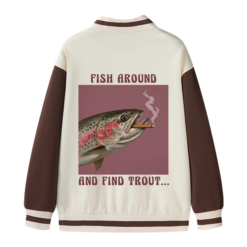 Tokyocanvas Smoking Trout Varsity Jacket