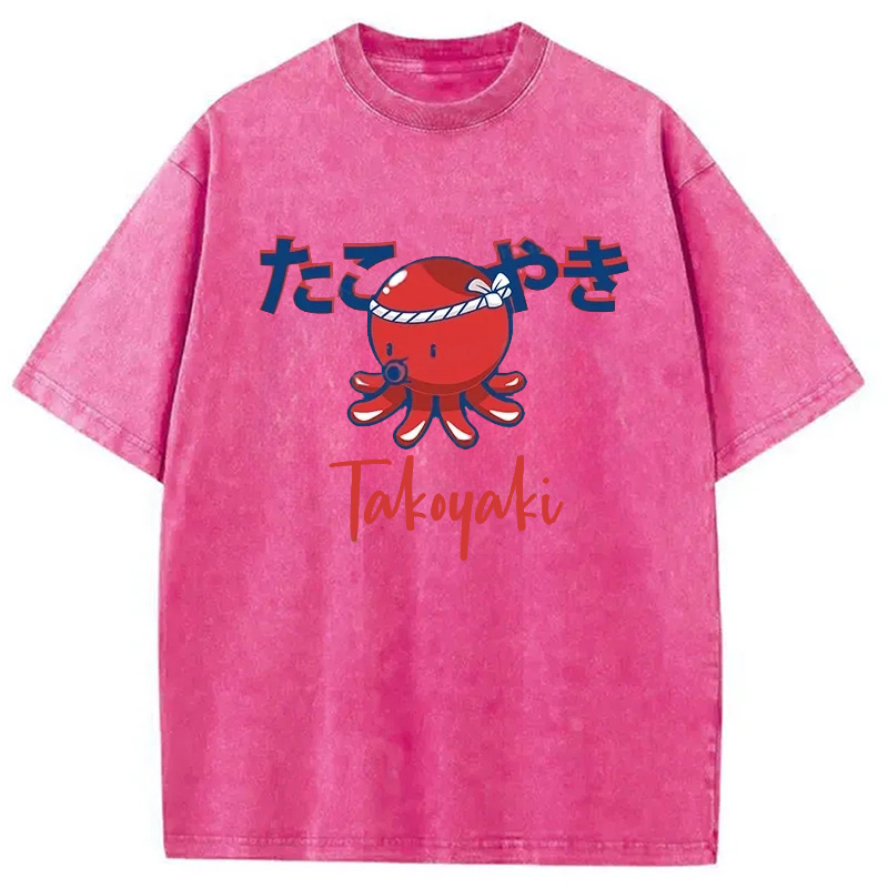 Tokyocanvas Japanese Traditional Takoyaki Washed T-Shirt