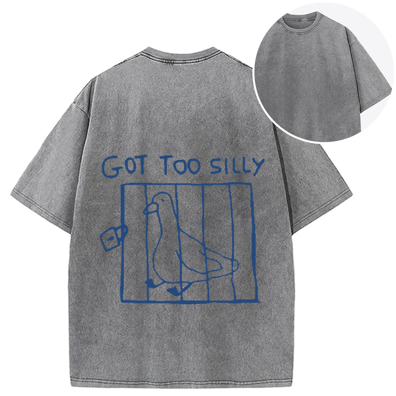 Tokyocanvas Got Too Silly Meme Back Washed T-Shirt