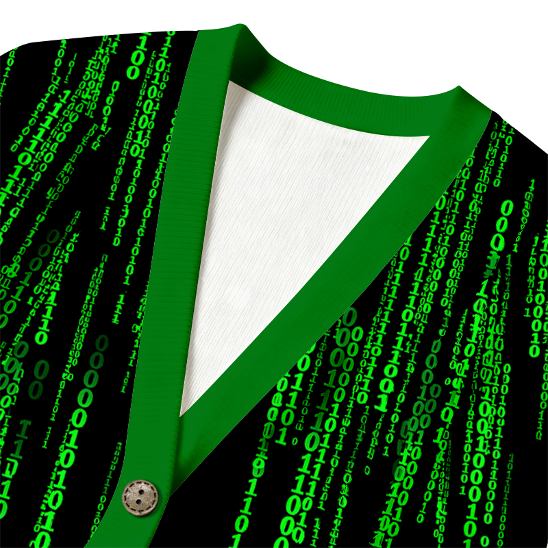 Tokyocanvas The Matrix Black Green Ugly Cardigan Sweatshirt