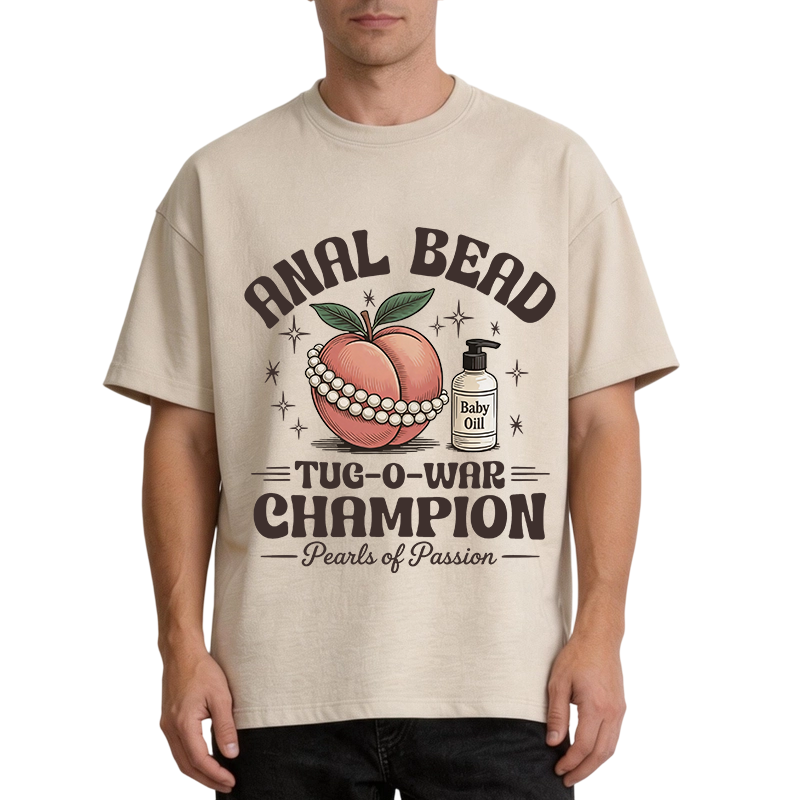 Tokyocanvas Anal Bead Tug-of-War Champion Washed T-Shirt