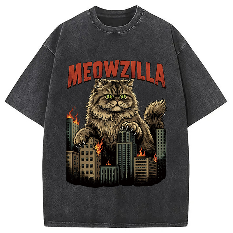 Tokyocanvas Cat  Attack Washed T-Shirt