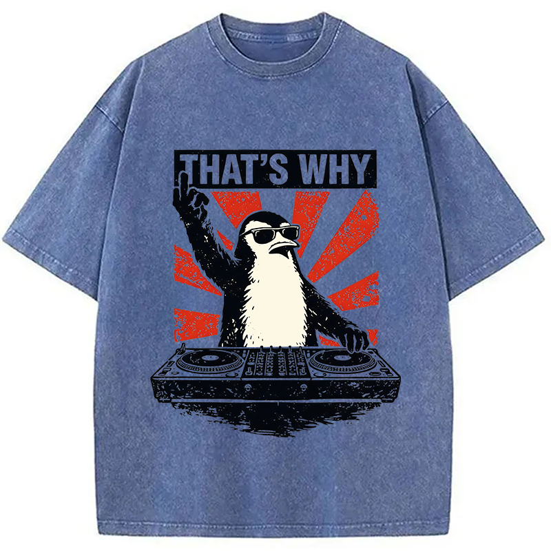 Tokyocanvas That's Why Penguin DJ Washed T-Shirt