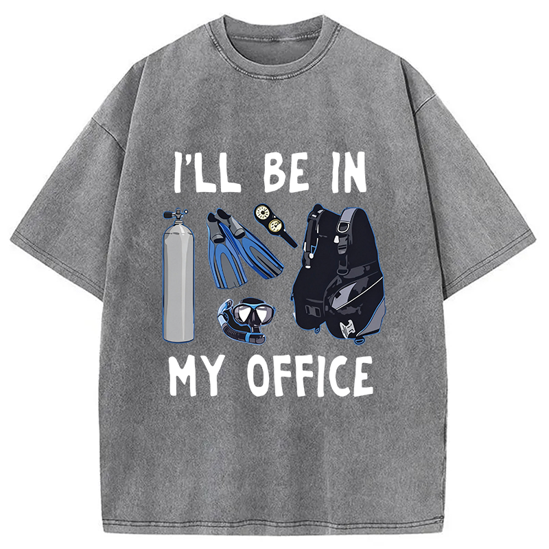 Tokyocanvas I'll be in My Office Scuba Diving Washed T-Shirt