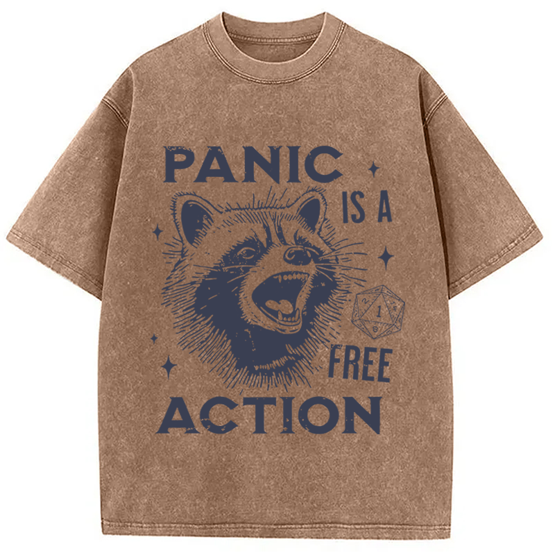 Tokyocanvas Panic Is A Free Action Washed T-Shirt
