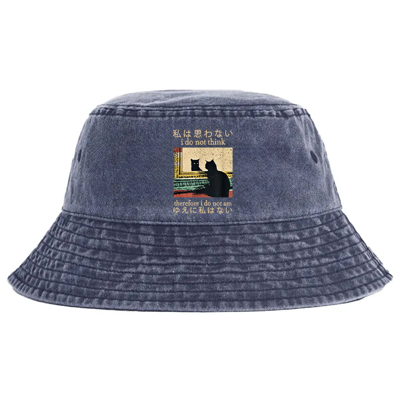 Tokyocanvas I Do Not Think Therefore I Do Not Am Washed Bucket Hat