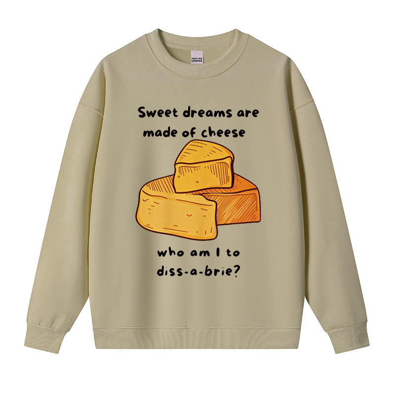 Tokyocanvas Funny Cheese Music Fleece Lined Sweatshirt