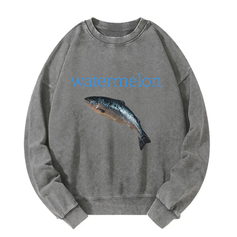 Tokyocanvas Watermelon Fish Washed Sweatshirt