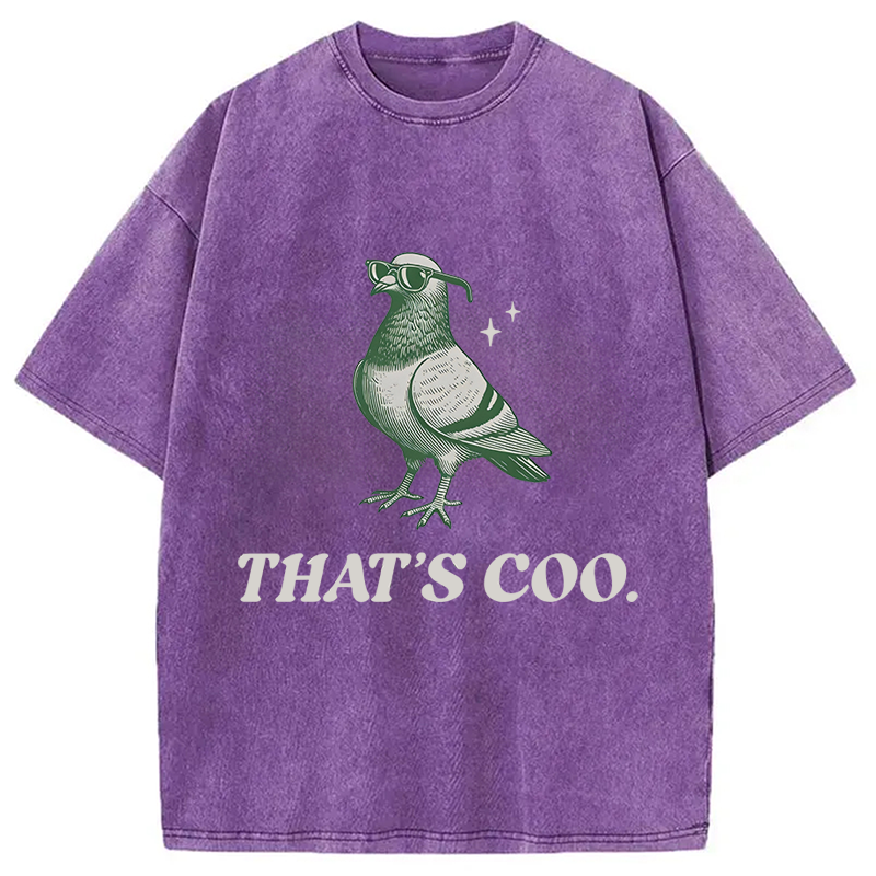 Tokyocanvas Retro Funny Pigeon Puns 90s Washed T-Shirt